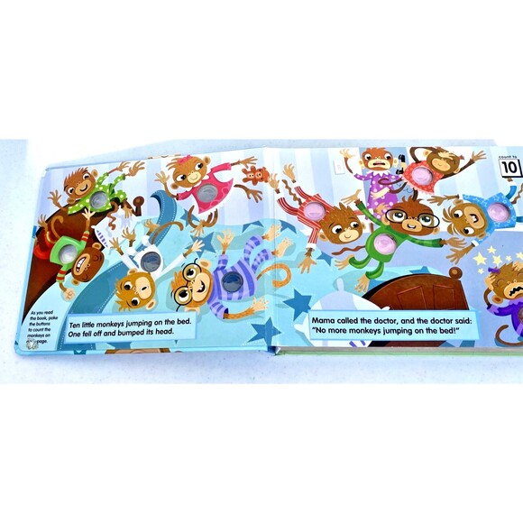 Melissa & Doug Poke-A-Dot: 10 Little Monkeys -30 Poke-able poppin dots Kids Book - Picture 3 of 10